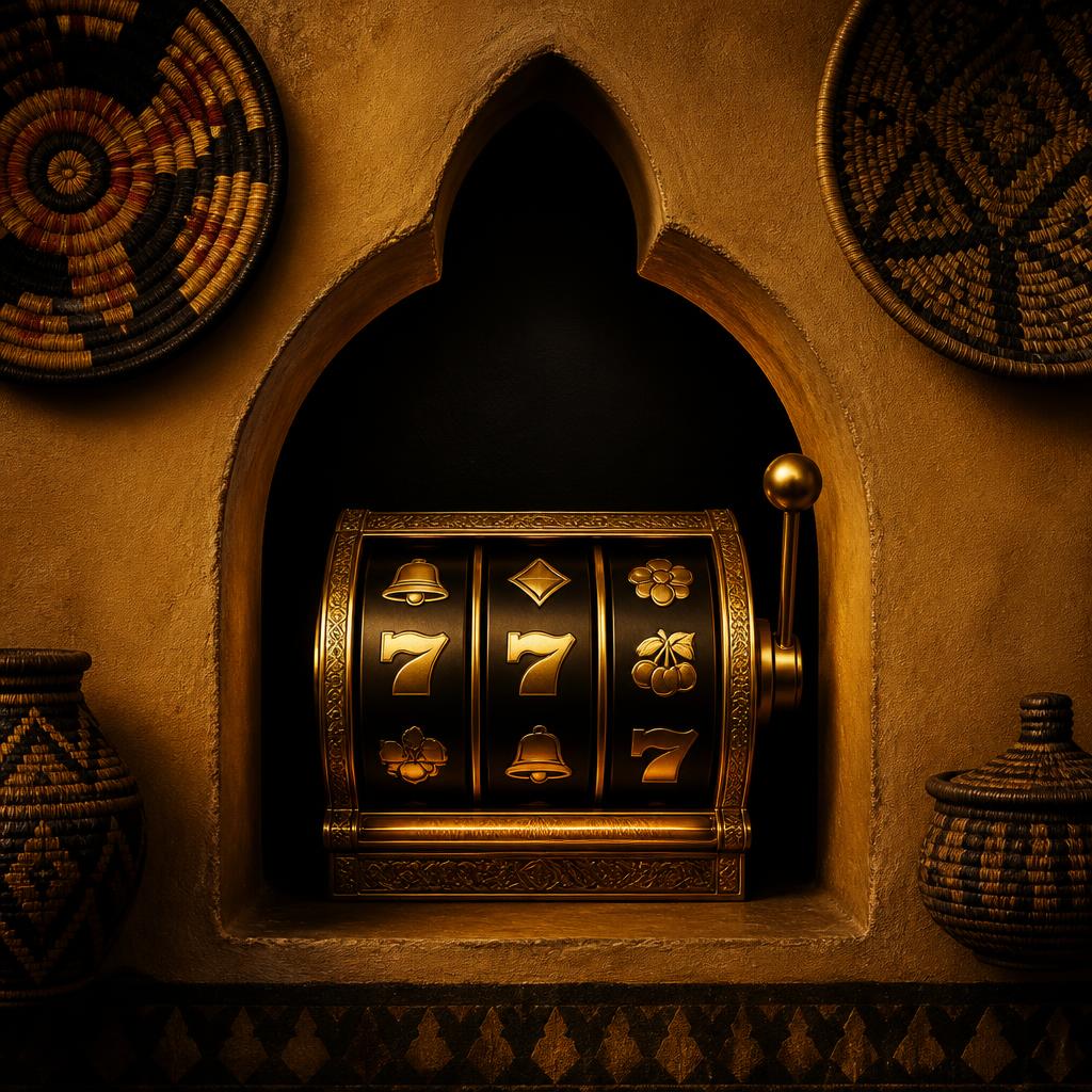 Gold keno numbers drawn on a dark board